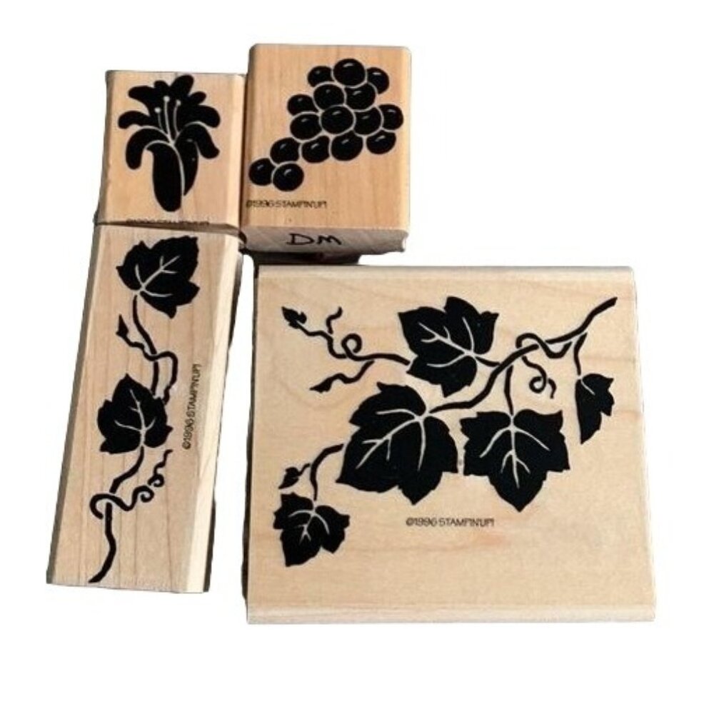 Stampin Up Definitely Decorative Grapes Rubber Stamp Set